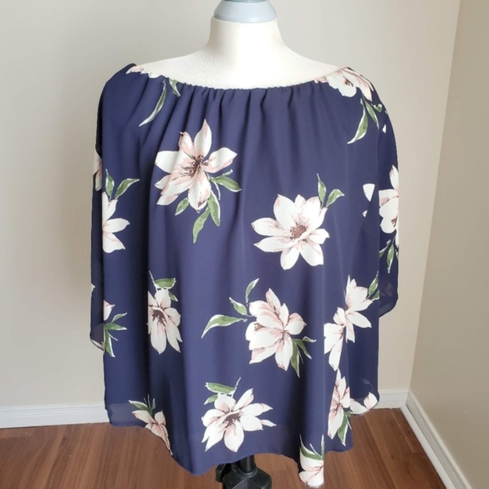 Urbanology Off Shoulder Floral Print Blouse Size Large